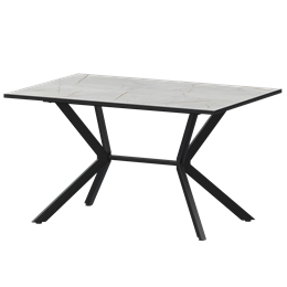 Стол нераздвижной Сириус Обеденные столы в пластике Сириус 1200 (Н-3825) Серый Каспий/Черный муар