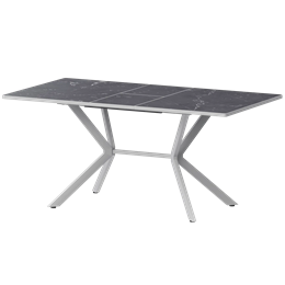 Стол раздвижной Сириус Обеденные столы в пластике Сириус 1200+300 R20 (Н-3831) Даркстоун/Белый муар