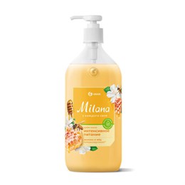 Мыло-крем жидкое гипоаллергенное 1 л, GRASS MILANA "Молоко и мед", дозатор, 126101