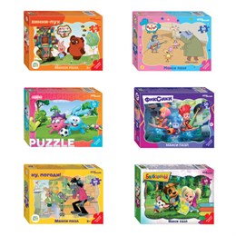 Пазл картонный 30 элементов, "МАКСИ-ПАЗЛЫ", АССОРТИ, поле 27х18 см