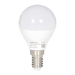 Лампа светодиодная SONNEN EXTRA, 10 (85) Вт, E14, шар, теплый белый, 30000 ч, LED G45-10W-2700-Е14, 457909