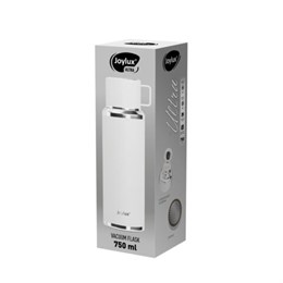 Термос 0,75 л JOYLUX ULTRA, нерж. сталь SUS316, крышка/кружка, питейник, сито, белый матовый, 700315