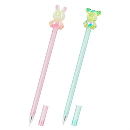 Ручка с акриловым топпером шариковая FUNSTER "BEAR&BUNNY", СИНЯЯ, ассорти, пишущий узел 0,7 мм, линия письма 0,35 мм, 144372