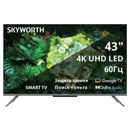 Телевизор SKYWORTH 43G66G, 43" (108 см), 3840x2160, 4K, 16:9, Google TV, Wi-Fi, черный