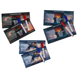 Игра настольная "Пиши-Стирай" МОРСКОЙ/ТАНКОВЫЙ/ВОЗДУШНЫЙ БОЙ, 2 стираемых маркера, ассорти, Ин