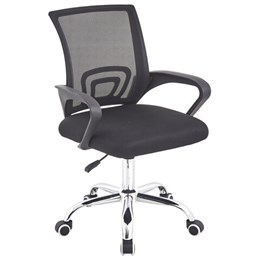 Кресло CROMEX (КРОМЕКС) "Top CH-695", ХРОМ, с подлокотниками, сетка/ткань TW, черное, 533066