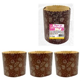 Форма бумажная для выпечки пасхального кулича "Выпечка", КОМПЛЕКТ 6 шт., 7х8,5 см, ЗОЛОТАЯ СКАЗКА, 592660