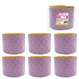 Форма бумажная для выпечки пасхального кулича "Клевер", КОМПЛЕКТ 6 шт., 7х6 см, ЗОЛОТАЯ СКАЗКА, 592663