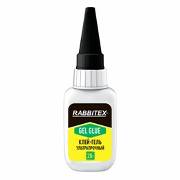 Клей-гель секундный суперклей УЛЬТРАПРОЧНЫЙ, МАКСИМАЛЬНЫЙ ОБЪЕМ, 20 грамм, RABBITEX, 609804