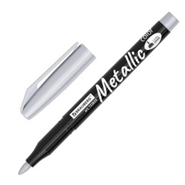Маркеры для декорирования и рисования ЗОЛОТО и СЕРЕБРО, METALLIC MARKER, линия письма 1-2 мм, BRAUBERG, 152655