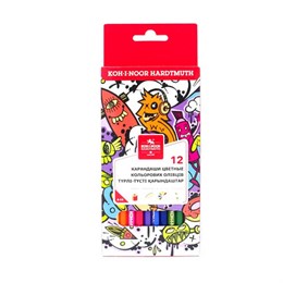 Карандаши цветные KOH-I-NOOR "TEENAGE", 12 цветов, 3 мм, европодвес, 3552/12, 3552012042KSRU