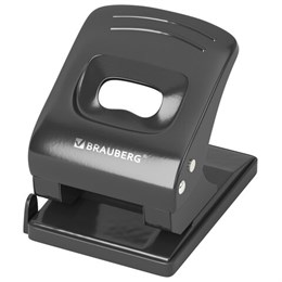 Дырокол металлический BRAUBERG "Office style", до 40 листов, черный, 273955