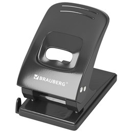 Дырокол металлический BRAUBERG "Office style", до 60 листов, черный, 273956