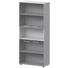 Шкаф высокий полузакрытый с стеклом Кортез СМШ58.2.28S(Б) Белый