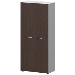 Шкаф высокий закрытый Кортез СМШ58F(Б) Дуб венге/Белый