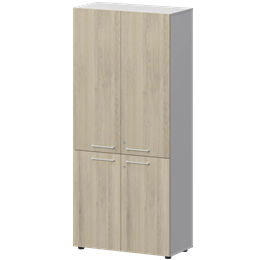 Шкаф высокий закрытый Кортез СМШ58.28F.38V(Б) Кронберг/Белый