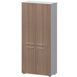 Шкаф высокий закрытый Кортез СМШ58.28F.38V(Б) Темный шимо/Белый