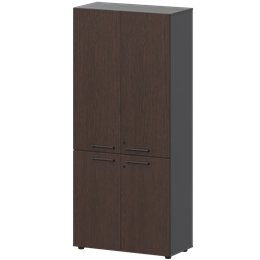 Шкаф высокий закрытый Кортез СМШ58.28F.38V(Ч) Дуб венге/Графит