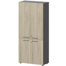 Шкаф высокий закрытый Кортез СМШ58.28F.38V(Ч) Кронберг/Графит