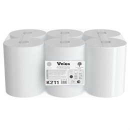Полотенца бумажные рулонные 150 м, VEIRO Professional (H1) COMFORT, 1-слойные, КОМПЛЕКТ 6 рулонов, K211