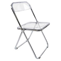 Стул складной прозрачный BRABIX "Glam CF-020", хромированный каркас, пластик, 533245