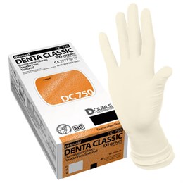 Перчатки латексные смотровые MANUAL DC750, Австрия, 50 пар (100 шт.), размер L (большой), белые, DC750-03