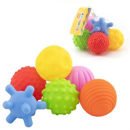 Тактильные мячики, сенсорные игрушки развивающие, ЭКО, 6 штук, диаметр 55 мм, BAMBOX BABY (БАМБОКС БЭБИ), 665898