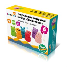 Тактильные игрушки, "Животные", сенсорные развивающие, ЭКО, 6 штук, BAMBOX BABY (БАМБОКС БЭБИ), 665903