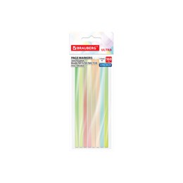 Закладки клейкие выделители текста BRAUBERG ULTRA COLOR, 135х5мм, 160 штук (8 цветов х 20 листов), 116685