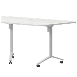 Стол мобильный складной трапециевидный Моби МБ25-127.58Т Сосна винтер/Белый