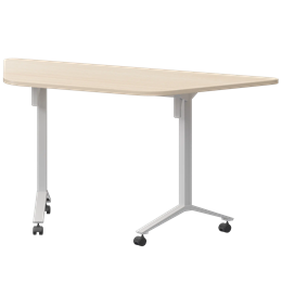 Стол мобильный складной трапециевидный Моби МБ22-127.58Т Бук/Белый