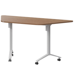 Стол мобильный складной трапециевидный Моби МБ22-127.58Т Орех гварнери/Белый