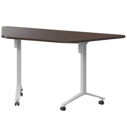 Стол мобильный складной трапециевидный Моби МБ22-127.58Т Дуб венге/Белый