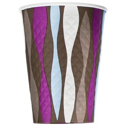 Стакан одноразовый бумажный 300/430 мл, диаметр 90 мм, конгрев/печать, "Волна", КОМПЛЕКТ 50 шт., WELDAY (ВЭЛДЭЙ), 702699
