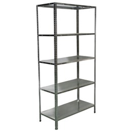 Стеллаж металл BOOMHOUSE (БУМХАУС) в1800*ш900*г400мм, 5 полок, нагрузка на стеллаж до 150 кг, серебристый, 291421