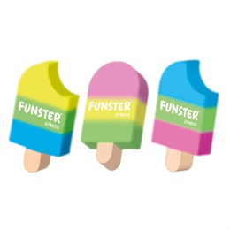Ластик фигурный FUNSTER (ФАНСТЕР) "АЙСКРИМ", 55х29х12 мм, цвета ассорти, экологичный ПВХ, пакет, 274015