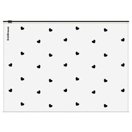 Папка-конверт на молнии ERICH KRAUSE "Clear Beauty", A4, прозрачная, 65231