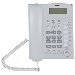 Телефон SANYO RA-S517W, спикерфон, память 30 номеров, тональный / импульсный режим, белый