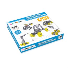 Конструктор металлический "Техника 5 в 1" с подвижными деталями, 108 элементов, BAMBOX, 667030