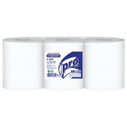 Бумага туалетная 525 метров, PROtissue (T1) COMFORT, 1-слойная, белая, КОМПЛЕКТ 6 рулонов, С350