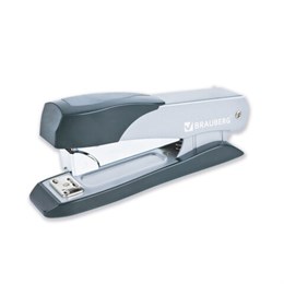 Степлер металлический усиленный до 50 листов, №24/6-24/8 BRAUBERG "Office-Expert", серый, 274239