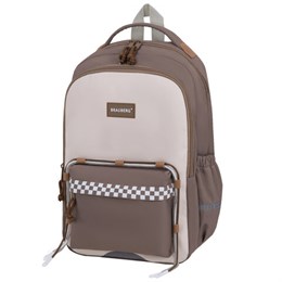 Рюкзак BRAUBERG STYLE, 2 отделения, 4 кармана, "Brown checks", коричневый, 40х26х15 см, 274412