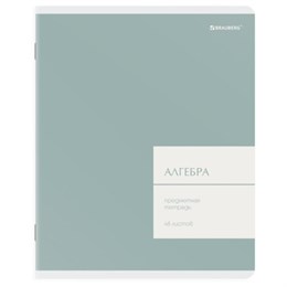 Тетрадь предметная MonoPastel 48л, пластиковая обложка, АЛГЕБРА, клетка, подсказ, BRAUBERG, 405501