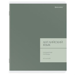 Тетрадь предметная MonoPastel 48л, пластиковая обложка, АНГЛИЙСКИЙ ЯЗЫК, клетка, подсказ, BRAUBERG, 405503