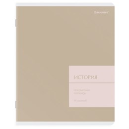 Тетрадь предметная MonoPastel 48л, пластиковая обложка, ИСТОРИЯ, клетка, подсказ, BRAUBERG, 405508