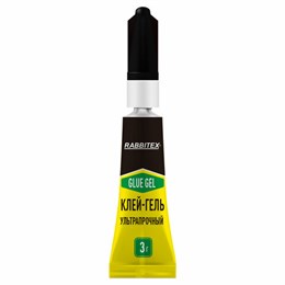 Клей-гель секундный суперклей УЛЬТРАПРОЧНЫЙ, отрывная мультикарта, 3 грамма, RABBITEX (РАББИТЕКС) "ДВА СЛОНА", 609818
