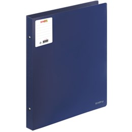 Папка на 4 кольцах БОЛЬШОГО ФОРМАТА А3, ВЕРТИКАЛЬНАЯ, 30 мм, до 250 листов, синяя, 0,8 мм, STAFF, 273999
