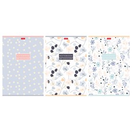 Тетрадь А4 80л. HATBER скоба, клетка, Soft-touch ламинация, Музыка цветов (микс в спа, 80Т4лВ1