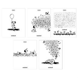 Тетрадь обложка пластик, А5 48л. скоба, клетка, HATBER, Забавные далматинцы (микс в с, 48Т5В1пл