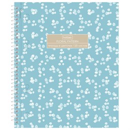 Тетрадь А5 120л. HATBER спираль, клетка, Soft-touch ламинация, 3 разделителя, Floral,, 120Тр5лВ1сп_357